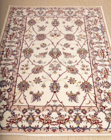 Ковер монгольский 6C1562-1 Hunnu (Вискоза - Шерсть, кремовый)