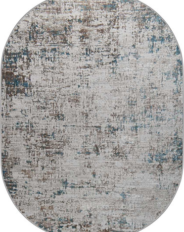Ковер турецкий овальный 38554A Eliza (полиэстер хит сет, бежевый, голубой)