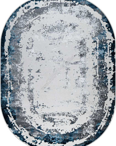Ковер турецкий 36897J Kleopatra овальный (Полипропилен, синий, серый)