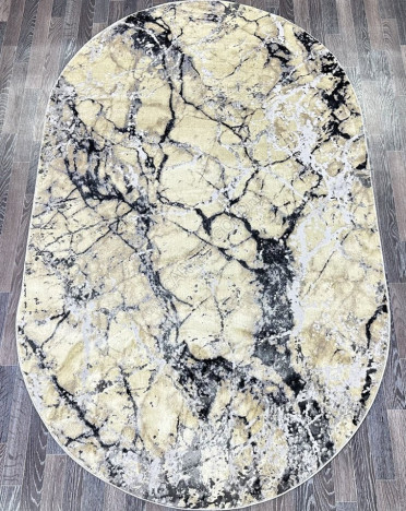 Ковер турецкий Turcia Lisa AA608A овальный (полиэстер, бежевый,серый)