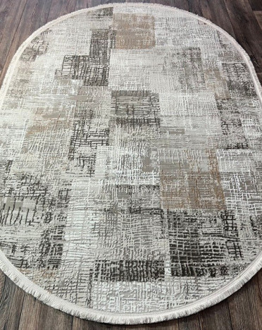 Турецкий ковер овальный Atlantik Hali Deco 10133A (Полиэстер, серый)