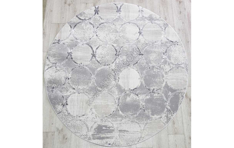 Круглый ковер 36444B DAIRE GREY / L.GREY рисунок круги