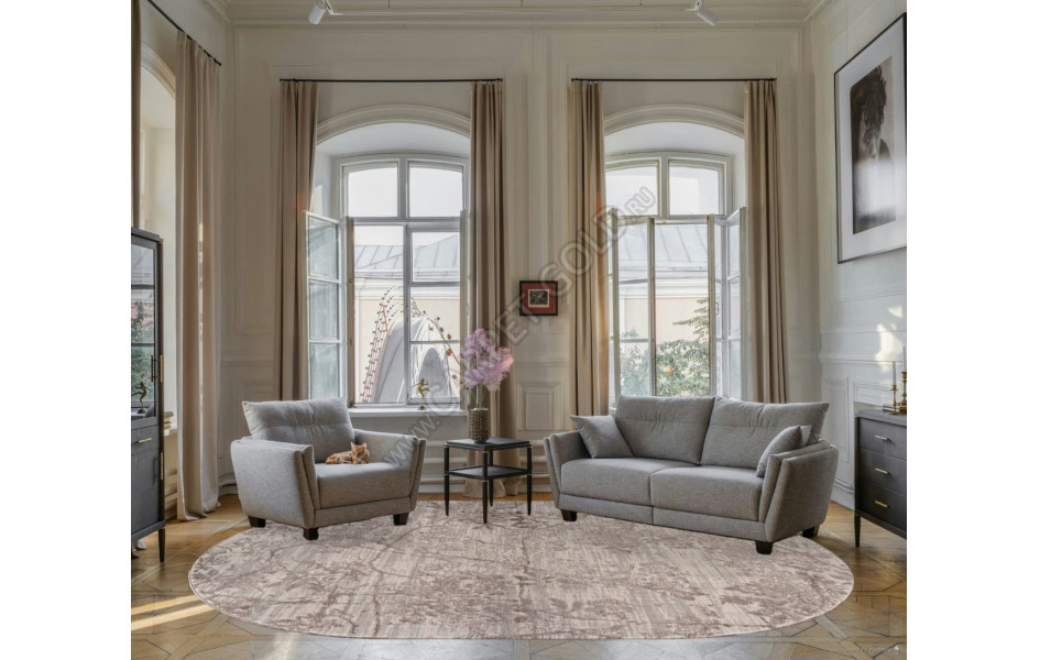 Ковер O2446 - 765 BEIGE / VIZON - Овал - коллекция BRAND